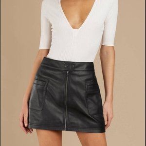 Free People Vegan Leather Mini Skirt